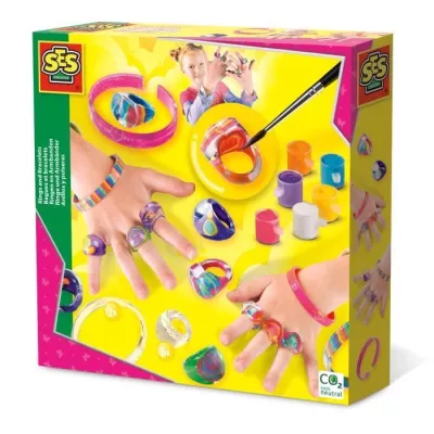 Rings and bracelets - SES CREATIVE - Contains paint, brush, 5 rings and 2 bracelets