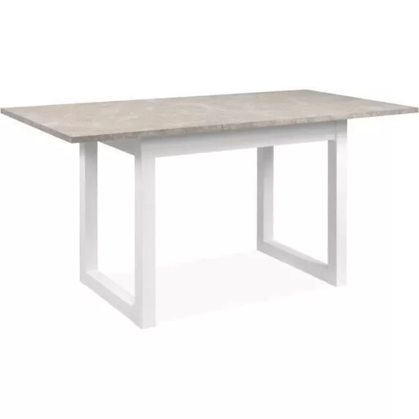 Extension table Houston 80B - 120-160 x 75 x 80 cm - Travertine effect tray - 1 extension included - 8 persons