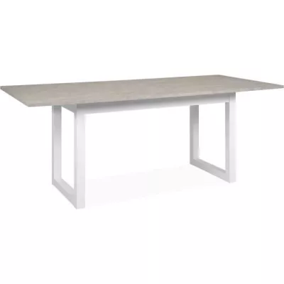 Table a manger extensible Houston - 160-200 x 75 x 90 cm - Plateau effet travertin - 1 extension inclue - 10 personnes