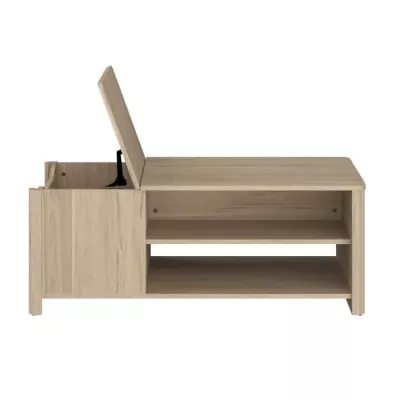 Rectangular BETTY coffee table - Made of particle board revetu paper - Décor chene - Classic - L110 x H42 x D60 cm