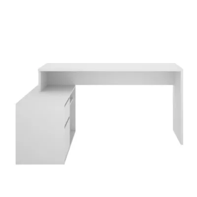 Reverse corner desk 1 drawer + 1 door - White - W 139 x D 92 x H 75 cm - ROX