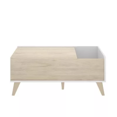 Ensemble meuble TV table basse buffet NESS - Mélaminé - Style scandinave - Chene et blanc