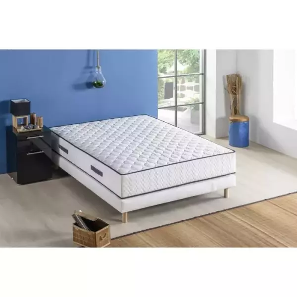 Matelas 140 x 190 cm - 580 Ressorts ensachés - 7 zones de confort - 24 cm - Équilibré - DEKO DREAM Détente