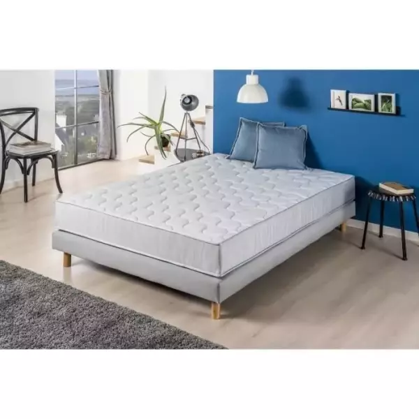 Matelas 140x190 cm - 580 Ressorts ensachés - 5 zones de confort - 19 cm - Ferme - DEKO DREAM Springmax