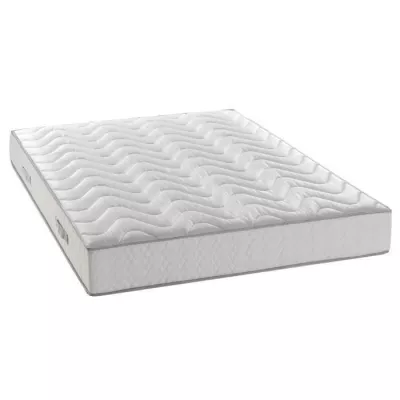 Ensemble matelas + sommier 140 x 190 - Mousse - 5 zones - 19 cm - Ferme - DEKO DREAM Maine