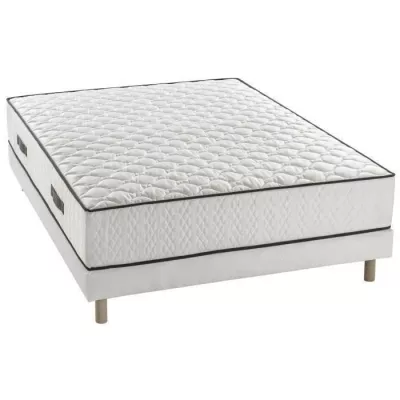 Ensemble matelas + sommier 140 x 190 cm - 580 Ressorts ensachés - 7 zones de confort - 24 cm - Équilibré - DEKO DREAM Détent