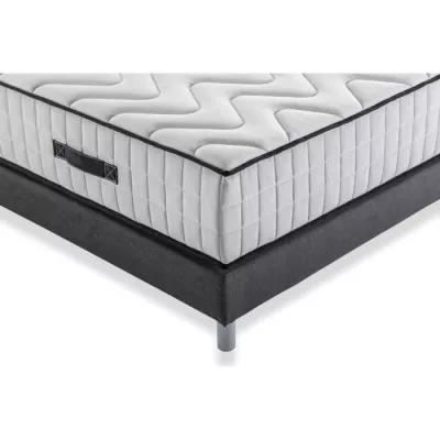 Ensemble matelas + sommier 160 x 200 cm - 672 Ressorts ensachés - 7 zones de confort - 27 cm - Ferme - DEKO DREAM Hotel Supreme