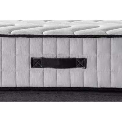 Ensemble matelas + sommier 160 x 200 cm - 672 Ressorts ensachés - 7 zones de confort - 27 cm - Ferme - DEKO DREAM Hotel Supreme