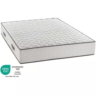 Ensemble Matelas + sommier 140x200cm - Ressorts - 7 zones de confort - 24cm - Equilibré - DEKO DREAM Détente