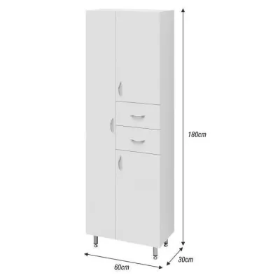 ARMANDO Armoire de Salle de bain 3 portes - L 60 cm - Blanc