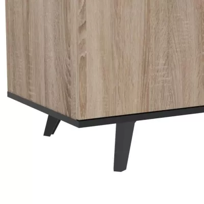 Low sideboard - Brushed and matt black decoration - Contemporary - WAYNE - L 160,7 cm