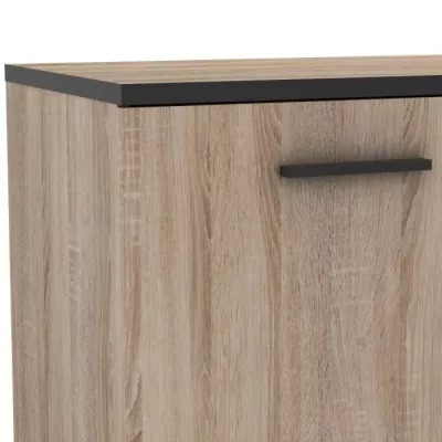 Low sideboard - Brushed and matt black decoration - Contemporary - WAYNE - L 160,7 cm