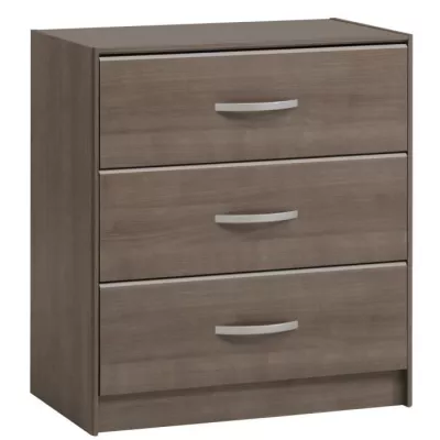 PARISOT Chambre complete adulte - Contemporain - Décor noyer silver - l 140 x L 190 cm - YSA