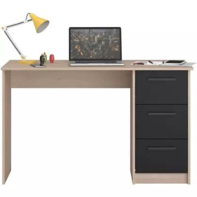 Parisot Right Office 3 drawers - Brooklyn chene decor - L 121.4 x D 55 x H 74.5 cm - Essential