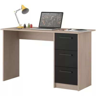 Parisot Right Office 3 drawers - Brooklyn chene decor - L 121.4 x D 55 x H 74.5 cm - Essential