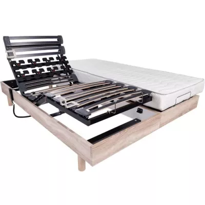 Ensemble relaxation matelas + sommiers électriques 2x80x200cm - Mousse - Ferme - ECLIPSE Fabrication française