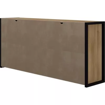 Buffet Mélaminé chene et noir - style industriel - L 180x40 x 84 cm