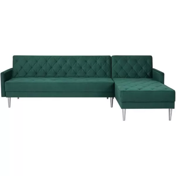 Canapé d'angle réversible 3 places ISTANA -Velours Vert- - - L 286 x P 169 x H 80 cm