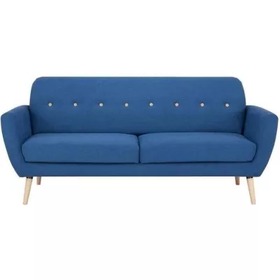 3 seater sofa LILLY -Fabric Blue - W 193 x D 79 x H 86 cm