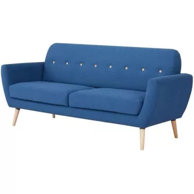 3 seater sofa LILLY -Fabric Blue - W 193 x D 79 x H 86 cm