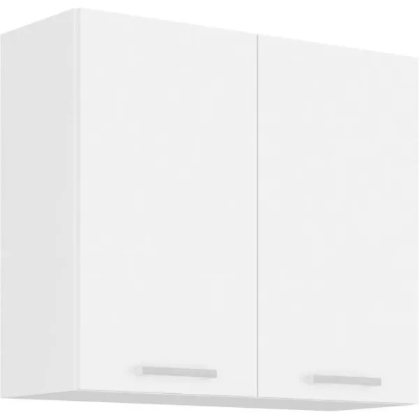 ATLAS Meuble haut 2 portes battantes - Décor blanc - L80 x P31 x H72