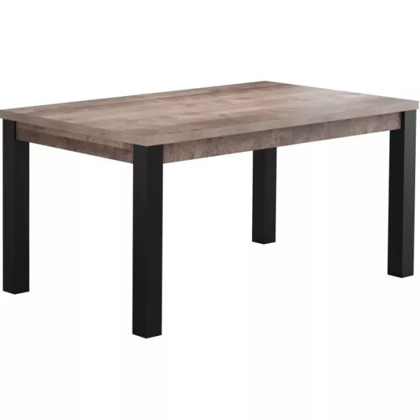 Fixed dining table EMILE 6 people - Melamine chene brown tobacco and matt black - L160 x P90 x H77 cm - TRENDTEAM