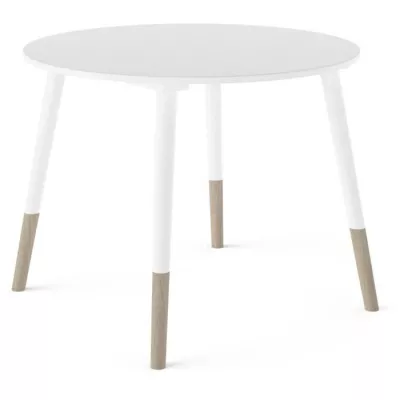 Set 1 table + 2 chaises - FIMIANA - Style scandinave - Blanc mat / Chene kronberg - DEMEYERE