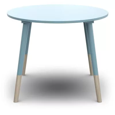 Set 1 table + 2 chaises FIRMIANA - style scandinave - coloris : bleu orage & bois naturel - DEMEYERE