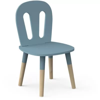 Set 1 table + 2 chaises FIRMIANA - style scandinave - coloris : bleu orage & bois naturel - DEMEYERE