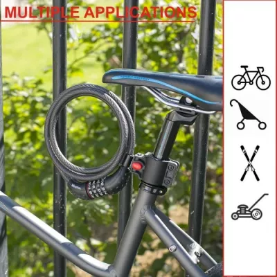 Antivol pour vélo - MASTER LOCK - 8120EURDPRO - Câble torsadé en acier - 1,8 m de longueur