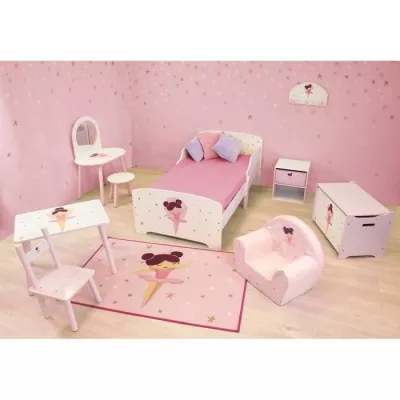 Bedside with drawer / night table for children Dancer Ballerina - Fun House - H.36 x L. 33 x D. 30 cm