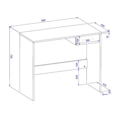 Bureau Fritz 30 - 1 tiroir - Décor chene sonoma - 89 x 74 x 40 cm