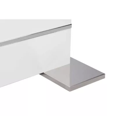 Table extensible 6-8 personnes - Rectangulaire - Panneaux de particules mélaminés- Mantova - Blanc et alu - L 160- 200 x P90 x