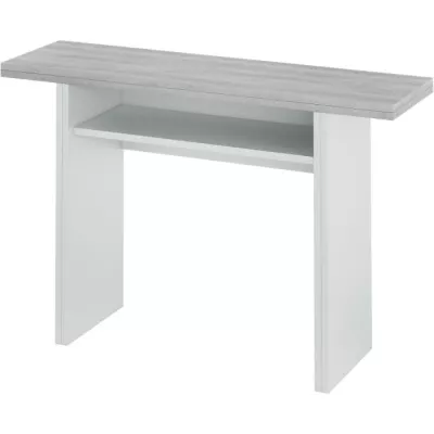 Table d'appoint extensible / console TAVOLO - Mélaminé gris béton - L 120 x P 35/70 x H 75/77 cm