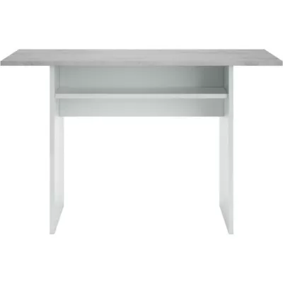 Expandable side table / TAVOLO console - Concrete grey melamine - W 120 x D 35/70 x H 75/77 cm