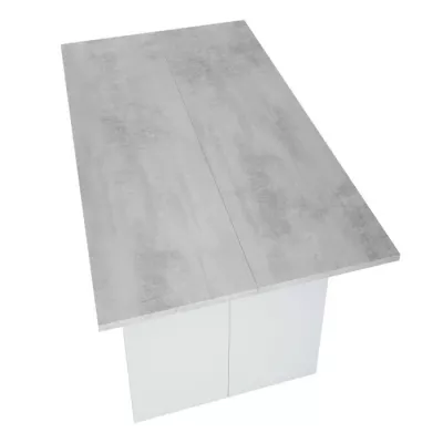 Expandable side table / TAVOLO console - Concrete grey melamine - W 120 x D 35/70 x H 75/77 cm