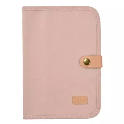 Housse carnet de santé BEABA en toile rose poudré