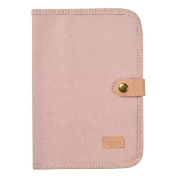 BEABA, Protege carnet de santé canvas rose poudré