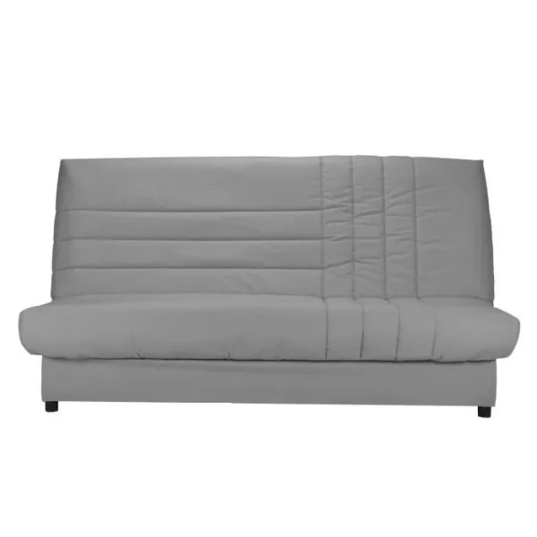 COMFORT BULTEX Banquette clic-clac 3 places - Tissu gris - Made in France - L 192 x P 95 cm - BEIJA