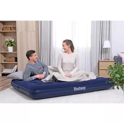 Matelas gonflable camping 2 places - BESTWAY - Avec pompe électrique Powertouch