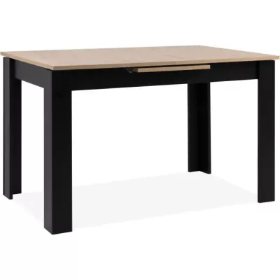 Modern Extendable Table - BIRMINGHAM 80A - Chene/Black - 6/8 People