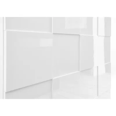 Stylish White Gloss Sideboard with 2 Doors & 2 Drawers - L181 x D43 x H84 cm