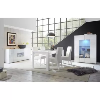 Stylish White Gloss Sideboard with 2 Doors & 2 Drawers - L181 x D43 x H84 cm