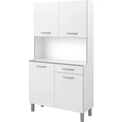 Buffet de cuisine contemporain blanc OSLO - L 101 cm