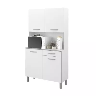 Buffet de cuisine contemporain blanc OSLO - L 101 cm