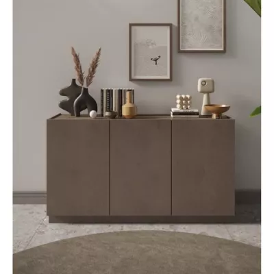 Buffet FIRENZE - Bronze et Chene Mercure - 3 portes - Design contemporain