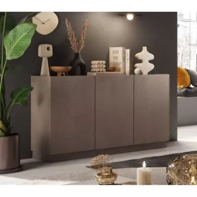 Buffet FIRENZE - Bronze et Chene Mercure - 3 portes - Design contemporain