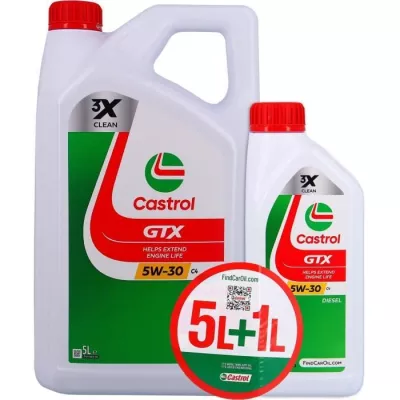 Huile Moteur CASTROL GTX 5W-30 C4 - Pack 5L+1L