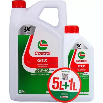 Huile Moteur CASTROL GTX 10W-40 A3/B4 - Pack 5L+1L