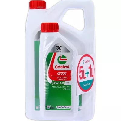 Huile Moteur CASTROL GTX 10W-40 A3/B4 - Pack 5L+1L